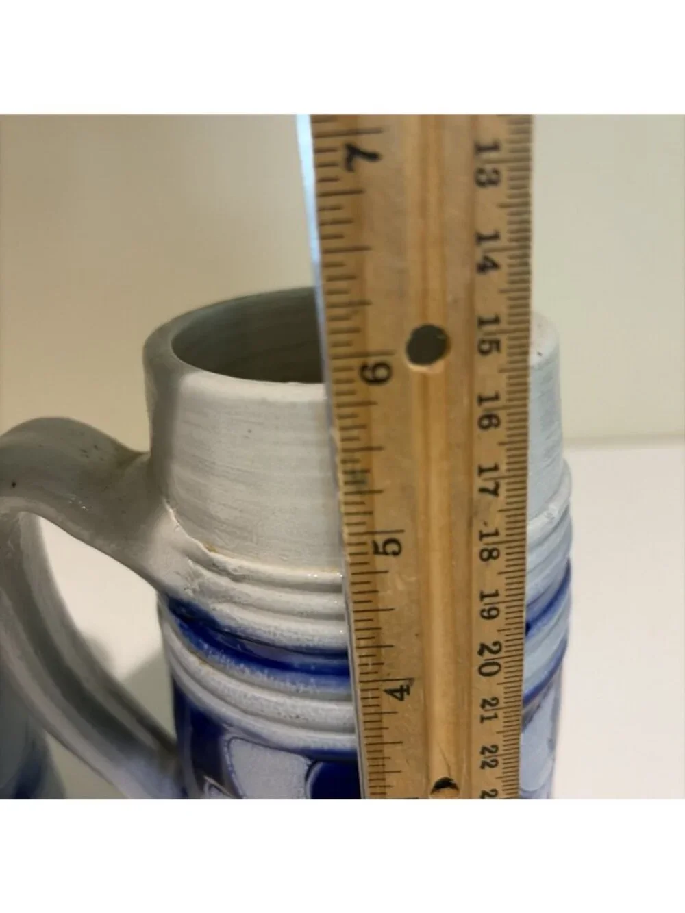 2 Vintage Colonial Williamsburg Salt-Glazed Steins Mugs Cobalt Blue Pottery